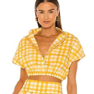 S/W/F Cap sleeve crop top in retreat